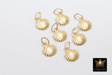 14 K Gold Filled Tiny Scallop Shell Charm, 14 20 Gold Small Seashell # 2134, 8 x 9 mm Beach charms