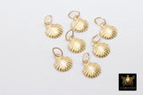 925 Sterling Silver Tiny Scallop Shell Charm, Silver Small Seashell # 2179, 8 x 9 mm Beach charms