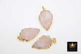 Rose Quartz Arrowhead Charm, Small Gold Edge Amethyst AG# 658, Raw Crystal Quartz Arrow Tribal Pendants