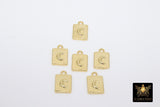 Gold Mini Moon Padlock Charms, Tiny Star Box Pendant #210, Starburst Necklace