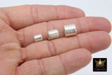 Brushed Silver Drum Beads, 6, 8