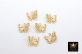 Gold Butterfly Charms, 2 Pc Gold or Resin Pearly Butterflies, Huggie Charms #2612