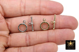Gold and Silver Toggle Clasp Set, Ball End 12 x 16.25 Toggle Ring #2367/2371, 18 mm Ball End T Bar Jewelry Findings