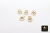 14 K Gold Filled Solitaire Hoop Charms, 4 and 6 mm Cubic Zirconia Dangles # 2115, Gold Hooplet Charms