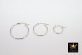 925 Sterling Silver Hoop Earrings, Thick 2.5 mm Silver Earrings for Hooplet Charms # 2138, High Quality Snap In Wire Hoops