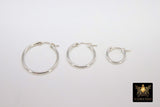 925 Sterling Silver Hoop Earrings, Thick 2.5 mm Silver Earrings for Hooplet Charms #2138, High Quality Snap In Wire Hoops