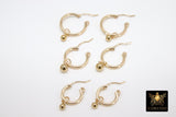 14 K Gold Filled Hoop Earrings, Thick 2.4 mm Gold Earrings for Hooplet Charms #2130/2131, High Quality Snap In Wire Hoops