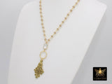 Gold Cross Necklace, Smoky or Black Rosary Chain With Gold Brass Ethiopian Cross, Long Rosary Necklaces