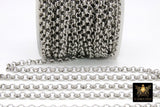 Stainless Steel ROLO Chain, 6 mm Silver Chains CH #146, Large Unfinished Jewelry Chains By the Foot