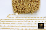 Rectangle Drawn Chain, Unfinished Gold Paper Clip CH #129, 9 mm Rolo Ring Chains