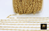 Rectangle Drawn Chain, Unfinished Gold Paper Clip CH# 129, 9 mm Rolo Ring Chains