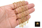 Rectangle Drawn Chain, Unfinished Gold Paper Clip CH# 129, 9 mm Rolo Ring Chains