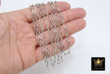 Rectangle Drawn Chain, Unfinished Gold Paper Clip CH# 129, 9 mm Rolo Ring Chains