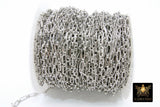 Rectangle Drawn Chain, Unfinished Gold Paper Clip CH# 129, 9 mm Rolo Ring Chains
