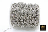 Rectangle Drawn Chain, Unfinished Gold Paper Clip CH# 129, 9 mm Rolo Ring Chains