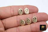 14 K Gold filled Virgin Mary Charm, Tiny 14 20 Gold Miraculous Madonna Bracelet Charms # 2157, Minimalist Chain Necklace