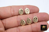 14 K Gold filled Virgin Mary Oval Charm, 14 20 Gold Lady Guadalupe Necklace Charms # 2159, Minimalist Madonna Rosary Necklace
