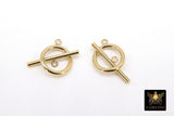 14 K Gold Filled Toggle Clasp, Extra Large Clasps with Toggle Bar Connectors for Necklace #891, 15 x 18 mm and 24 mm Bar