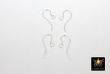 925 Sterling Silver Ear Wire Hooks, Fancy Elegant Wire Earring Findings # 2170, Open Loop Components