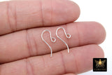 925 Sterling Silver Ear Wire Hooks, Fancy Elegant Wire Earring Findings # 2170, Open Loop Components