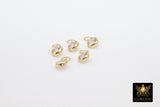 14 K Gold Filled Solitaire Hoop Charms, 4 and 6 mm Cubic Zirconia Dangles #2115, Gold Hooplet Charms