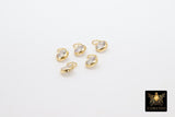 14 K Gold Filled Solitaire Hoop Charms, 4 and 6 mm Cubic Zirconia Dangles # 2115, Gold Hooplet Charms