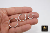 925 Sterling Silver Hoop Earrings, Thick 2.5 mm Silver Earrings for Hooplet Charms #2138, High Quality Snap In Wire Hoops