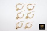 925 Sterling Silver Hoop Charms, Hooplet Dangle CZ Charms for Necklace # 2136, Ball Huggies or Bracelets
