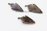 Arrowhead Charm Pendants, CZ Micro Pave Beige AG# 665, Gray Jasper Arrow Charms