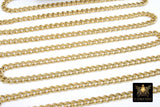 Gold Cuban Curb Chain, 304 Stainless Steel 6 x 5 mm Heavy Flat Miami Diamond Cut Oval Jewelry Chains CH# 220, By the Yard