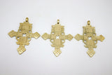 Brass Ethiopian Coptic Cross Pendant, Large African Cross Brass Religious Necklace Jewelry