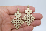Brass Ethiopian Coptic Cross Pendant, Large African Cross Brass Necklace Jewelry 34 x 55 mm