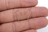 14 K Gold Filled Ball End Earring Hooks, Earring Findings # 2235, 11.5 x 20 mm Fancy Ear Wire Components