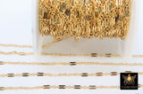 14 K Gold Filled Bar Chains, 925 Sterling Silver Sequin 2.7 mm Bar CH# 750, Unfinished Dainty Chain