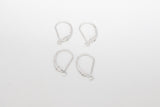 925 Sterling Silver Smooth Lever Back Ear Rings, 2 Pc High Quality Huggie Wire Findings # 2163, Open Loops 9.5 x 16.5 mm
