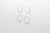 925 Sterling Silver Smooth Lever Back Ear Rings, 2 Pc High Quality Huggie Wire Findings #2163, Open Loops 9.5 x 16.5 mm