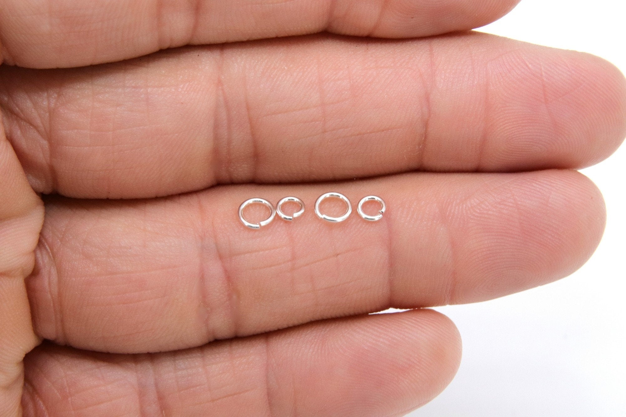 925 Sterling Silver Jump Rings, Open Snap Close Rings # 3294, 3.3 mm 4 mm 5 mm or 6 mm Strong
