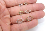 Round 6 mm Connectors, 2 Pcs Rectangle Gold or Silver 8 mm Charms and Links for DIY Earrings #649, Bracelet