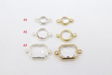 Round 6 mm Connectors, 2 Pcs Rectangle Gold or Silver 8 mm Charms and Links for DIY Earrings #649, Bracelet