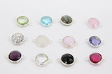 Round Gemstone Connectors, 925 Sterling Silver Linking Bezels #2518, 10 mm Birthstone colors