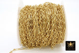 Rectangle Drawn Chain, Unfinished Gold Paper Clip CH# 129, 9 mm Rolo Ring Chains