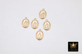 14 K Gold filled Virgin Mary Charm, Tiny 14 20 Gold Miraculous Madonna Bracelet Charms # 2157, Minimalist Chain Necklace