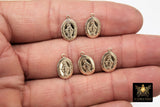 14 K Gold filled Virgin Mary Oval Charm, 14 20 Gold Lady Guadalupe Necklace Charms # 2159, Minimalist Madonna Rosary Necklace