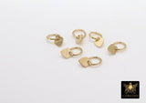 14 K Gold Filled Heart Hoop Charms, Gold Hooplet Dangle Charms #2137, 4 mm Jewelry Findings