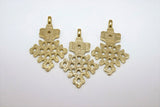 Brass Ethiopian Coptic Cross Pendant, Large African Cross Brass Necklace Jewelry 34 x 55 mm