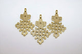 Brass Ethiopian Coptic Cross Pendant, Large African Cross Brass Religious Necklace Jewelry 34 x 55 mm