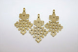Brass Ethiopian Coptic Cross Pendant, Large African Cross Brass Necklace Jewelry 34 x 55 mm