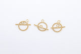 14 K Gold Filled Toggle Clasp, Round Spiral Twist Clasps with Toggle Bar Connectors for Bracelet, Necklace