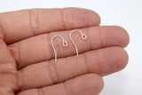 Sterling Silver Ball End Earring Hooks, Earring Findings #2171, 11.5 x 20 mm Fancy Ear Wire Components