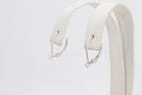 925 Sterling Silver Smooth Lever Back Ear Rings, 2 Pc High Quality Huggie Wire Findings # 2163, Open Loops 9.5 x 16.5 mm